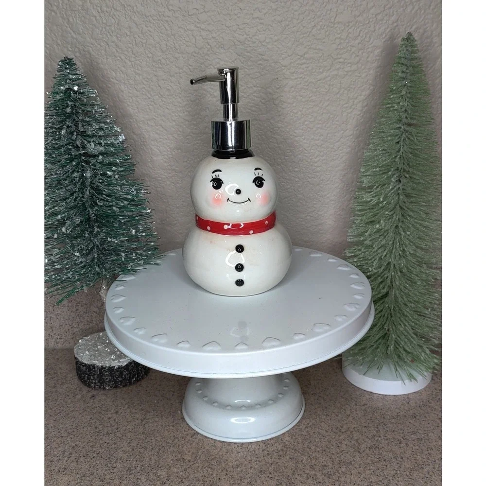 Johanna Parker Retro Conrad Snowman Christmas‎ Soap Pump Dispenser DISCONTINUED